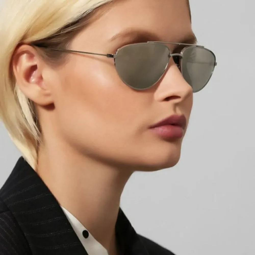 NEW Celine CL40077U 02A Matte Black Smoke Pilot Unisex Sunglasses CL 40077u